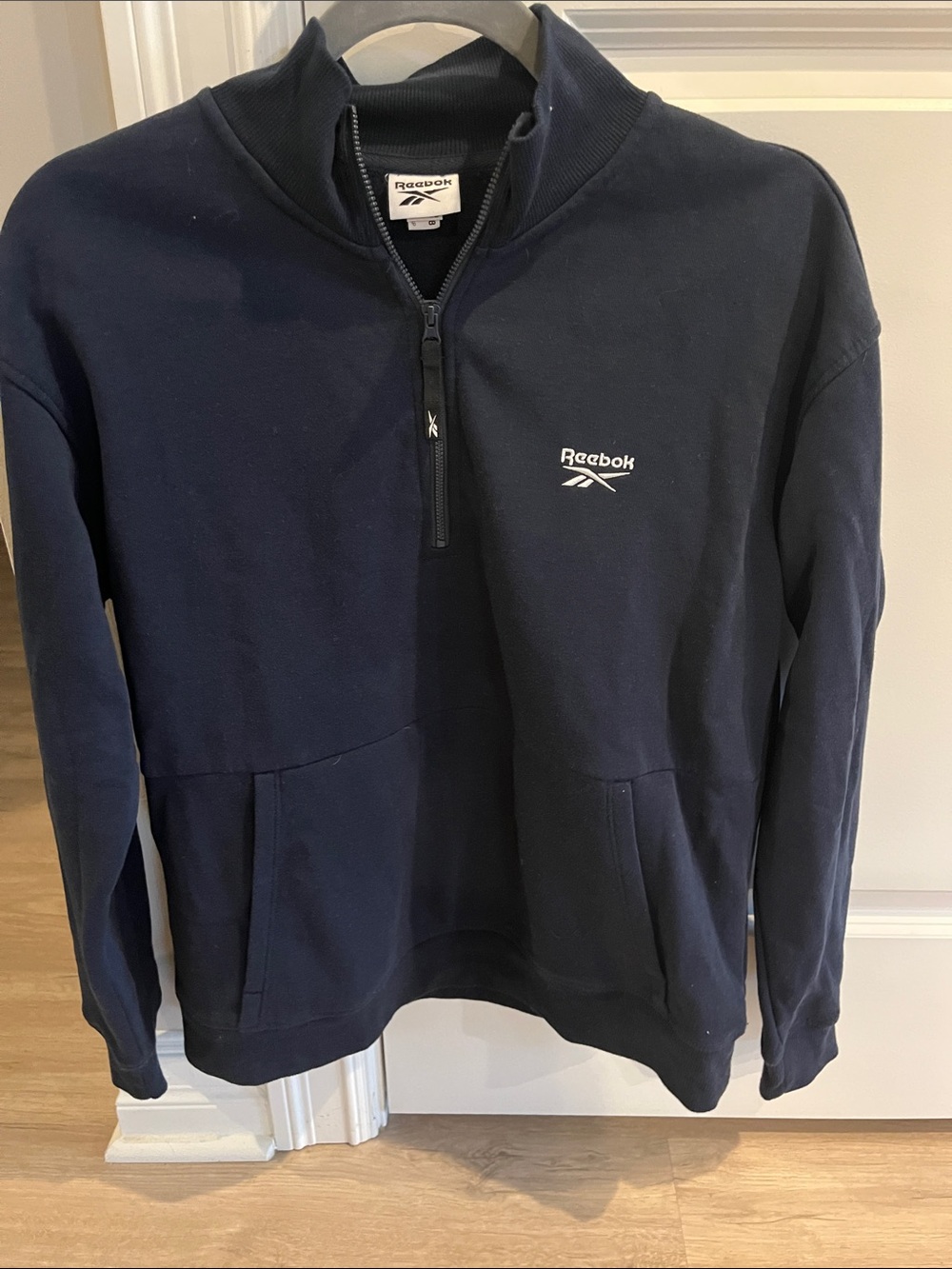 Reebok women’s Navy Half-Zip Pullover Sweatshirt